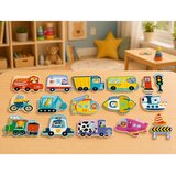 Magnetic Puzzle Vehicles Learning Means of Transport Set 30 pcs. Slike