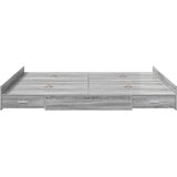 Krevet s ladicama Siva Sonoma 200 x 200 cm Konstruirano drvo | shoptok.hr