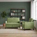  Set sofe s pohranom 2 kom. Svijetlo zelena Poliester | shoptok.hr