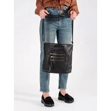 Shelvt Black handbag with gold zippers | shoptok.hr