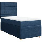 vidaXL Box spring postelja z vzmetnico modra 90x190 cm blago, (21291860) | Shoptok.si
