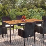  Vrtni stol s drvenom pločom crni 190 x 90 x 75 cm od poliratana | shoptok.hr