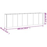  Povišena vrtna gredica 280 x 40 x 80 cm od čelika COR-TEN | shoptok.hr