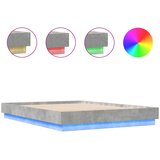 Maison Chic Posteljni okvir - Dvoposteljna postelja - Zakonska postelja z LED diodami betonsko siv 150x200 cm, (21694694) Cene