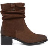 Sergio Leone Brown leather ankle boots with crinkled upper by Cijene