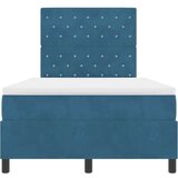 vidaXL Box Spring postelja z vzmetnico Temno modra 120x200 cm Žamet, (22080970) | Shoptok.si