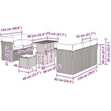  Sjedeća garnitura za vrt 8 kom. Bež poliratan 90 x 55 x 71 cm | shoptok.hr