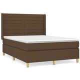  Box spring postelja z vzmetnico temno rjava 140x200 cm blago, (20902022) | Shoptok.si