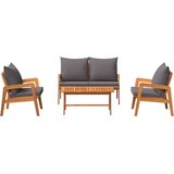 Bistro set s jastukom 4 pcs Smeđa Čvrsto drvo akacije | Eponuda.ba