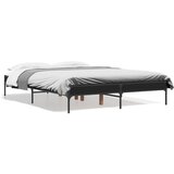 Furnova Posteljni okvir črn 140x190 cm inženirski les in kovina, (21938154) | Shoptok.si