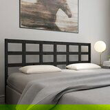 Maison Chic posteljno vzglavje - vzglavna omarica - nočna omarica črno 205,5x4x100 cm trdna borovina, (21705980) | Shoptok.si