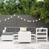  7-dijelni set vrtnih sofa bijeli od masivne borovine | shoptok.hr