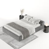 Maison de Rêve Temno siva oblazinjena zakonska postelja s prostorom za shranjevanje z letvenim dnom 140x200 cm Solvo – | Shoptok.si