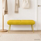  Klupa s dvostrukim slojem Žuta 120 x 45 x 46 cm Baršun - Žuta | shoptok.hr