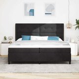  Krevet s opruga kutije s LED trakama Crna 200 x 200 cm Baršun | shoptok.hr