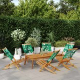 Maison Chic Zložljivi Vrtni Stoli - Stol za vrti 6 kosov zeleno blago in trden les JS3181, (21876079) | Shoptok.si