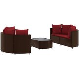 vidaXL 5-dijelni set vrtnih sofa s jastucima poliratan smeđi | shoptok.hr