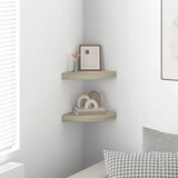  Plutajuće kutne police 2 kom boja hrasta 25 x 25 x 3,8 cm MDF | shoptok.hr