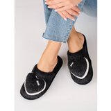 SHELOVET Black women's slippers with heart Cene