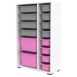 Hanah home Višenamjenska komoda Rine 2D4K8U, 69,5 x109 x30 cm, Bijelo-sivo-roza | Eponuda.ba