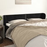  Uzglavlje s ušima crno 183x23x78/88 cm baršunasto | shoptok.hr