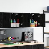 Garažni zidni ormarići 2 kom crni od konstruiranog drva | shoptok.hr