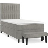 Box spring krevet s madracem svjetlosivi 100x200 cm baršunasti | shoptok.hr