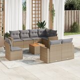 vidaXL 9-dijelni set vrtnih sofa s jastucima bež od poliratana | shoptok.hr