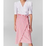 Trendyol Ženska omotač suknji Poplin bijela | pink | ePonuda.com