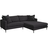 P & B KOTNA SEDEŽNA GARNITURA, rebrasti žamet črna | Shoptok.si