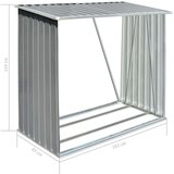  Ostava za drva od pocinčanog čelika 163 x 83 x 154 cm siva | shoptok.hr