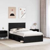 Okvir za krevet Crna 120 x 190 cm Čvrsto borovo drvo | shoptok.hr