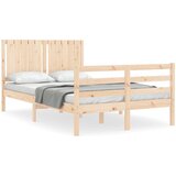 The Living Store Posteljni okvir z vzglavjem trden les - Posteljni Okvir, (21524025) | Shoptok.si