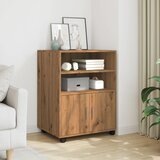 vidaXL Omarica na kolesih artisian hrast 60x48x81 cm inženirski les | Shoptok.si