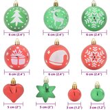  Set Božićnih Ukrasnih Kuglica 40 pcs Crvena i zelena Plastika | shoptok.hr