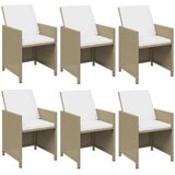  7-dijelni vrtni blagovaonski set od poliratana s jastucima bež 163 cm table length | shoptok.hr