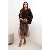 Kesi Włoski Women's set with a wool sweater and a viscose dress brown | Shoptok.si