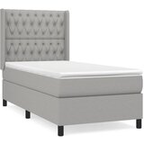 Maison Chic Box spring postelja - Vzmetna postelja z vzmetnico svetlo siva 90x200 cm blago SL13614, (21907216) | Shoptok.si