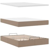 vidaXL Otomanski posteljni okvir z vzmetnico kapučino 140x200 cm, (22053297) | Shoptok.si