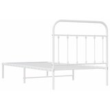  Metalni okvir za krevet s uzglavljem bijeli 100x190 cm | shoptok.hr