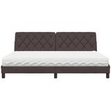  Krevet s madracem tamnosmeđi 200x200 cm od tkanine | shoptok.hr