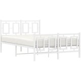  Metalni okvir kreveta uzglavlje i podnožje bijeli 120x190 cm | shoptok.hr