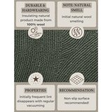 Hanse Home Temno zelena ročno tkana volnena preproga 80x150 cm Calmio – | Shoptok.si