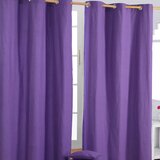 HOMESCAPES Navadne vijolične bombažne zavese Eyelet 117x137 cm, (20749693) | Shoptok.si