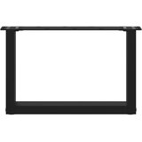  Noge za klubsko mizico v obliki črke U, 2 kosa, črne, 50 x (30-31) cm, jeklo, (22123564) | Shoptok.si