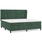  Krevet s oprugama i madracem tamnozeleni 200x200 cm baršunasti | shoptok.hr