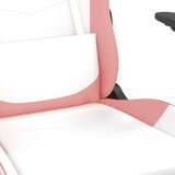  Masažni gaming stol Bela in roza umetno usnje | Shoptok.si
