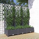 vidaXL Vrtna sadilica s rešetkom tamnosiva 120 x 40 x 121,5 cm PP Cijene