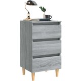 Noćni ormarići s drvenim nogama 2 kom sivi hrast 40x35x69 cm | shoptok.hr