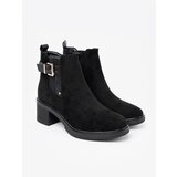Shelvt Black ankle boots with a buckle on a stable heel | Shoptok.si